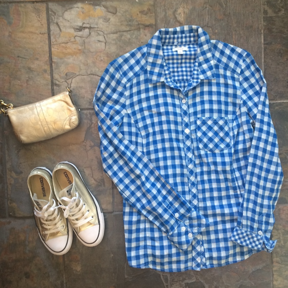 Carlson Blue and White Gingham Button Down
